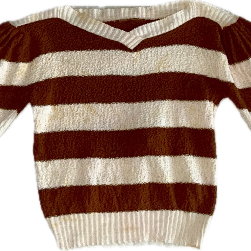Striped Brown and Cream Women's Sweater